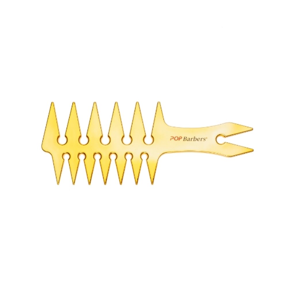 Pieptene - POP BARBERS - pentru aranjat parul - Auriu 0002054