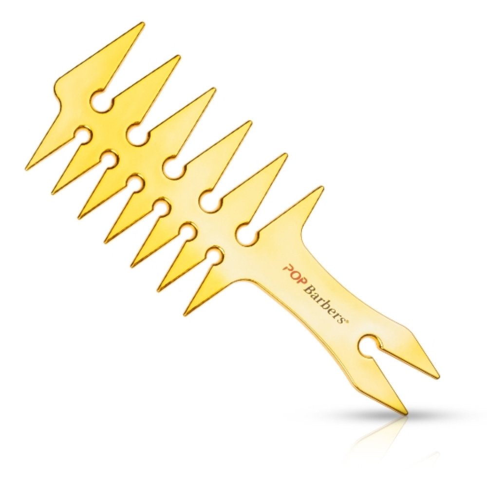 Pieptene - POP BARBERS - pentru aranjat parul - Auriu 0002054